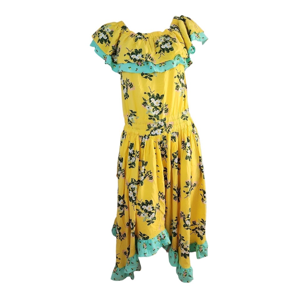 Matilda Jane Dress‎ NWT Womens Small Yellow Floral Hooked On A Feeling Ruffle